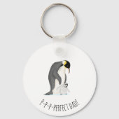 Penguin en chick 'perfecte vader' sleutelring sleutelhanger (Voorkant)