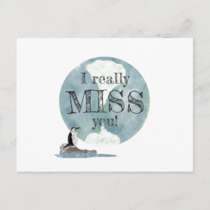 Penguin en Earth Day Miss You Teacher Briefkaart