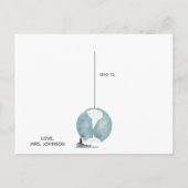 Penguin en Earth Day Miss You Teacher Briefkaart (Achterkant)