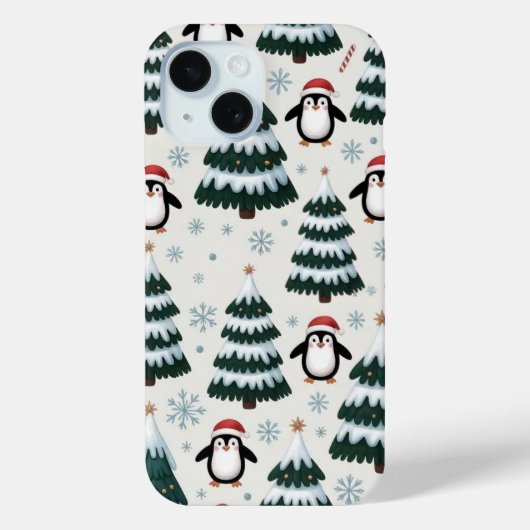 Penguin en kerstboom iPhone / iPad case (Achterkant)