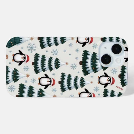 Penguin en kerstboom iPhone / iPad case (Achterkant (horizontaal))