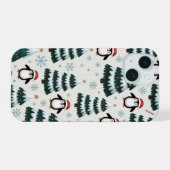 Penguin en kerstboom iPhone / iPad case iPhone 15 Case (Achterkant horizontaal)