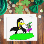 Penguin en Leprechaun Briefkaart