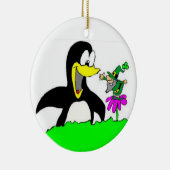 Penguin en Leprechaun Cartoon Ornament (Rechts)