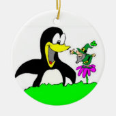 Penguin en Leprechaun Cartoon Ornament (Voorkant)