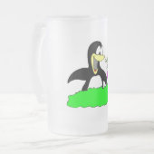 Penguin en Leprechaun Matglas Bierpul (Voorkant links)