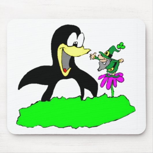 Penguin en Leprechaun Muismat (Voorkant)