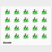 Penguin en Leprechaun Ronde Sticker (Vel)