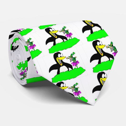 Penguin en Leprechaun Stropdas (Opgerold)
