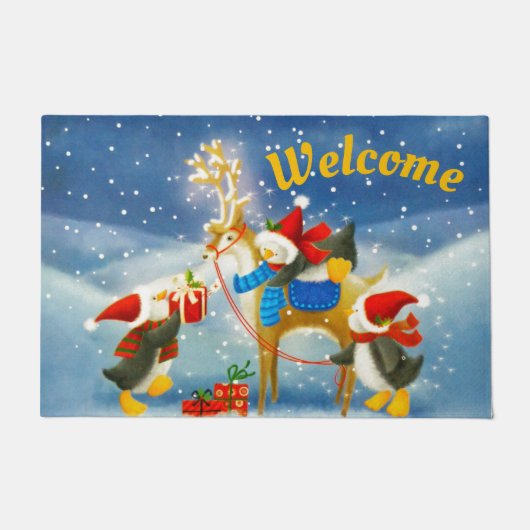 Penguin en Reindee Deurmat (Voorkant)