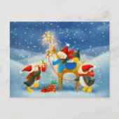 Penguin en rendier briefkaart (Voorkant)