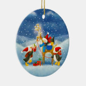 Penguin en rendier keramisch ornament (Rechts)