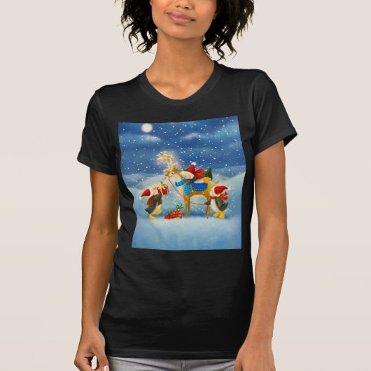 Penguin en rendier t-shirt (Voorkant)