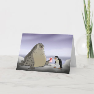 Penguin en Seal Valentijnsdag Card Feestdagen Kaart