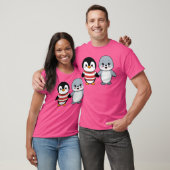 Penguin en Seal Vrienden retro T-shirt (Unisex)