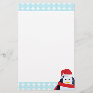 Penguin en Snowflakes Briefpapier