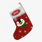 Penguin en Snowflakes - kerstkousen Kleine Kerstsok (Achterkant (Hangend))