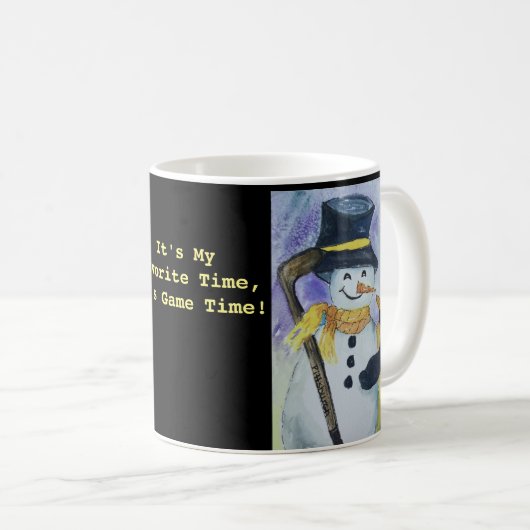 Penguin en Snowman met hockeystick-mok Koffiemok (Voorkant rechts)