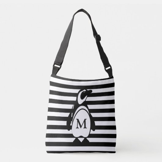 Penguin en Stripes Crossbody Tas (Voorkant)