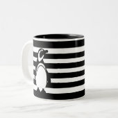 Penguin en Stripes Tweekleurige Koffiemok (Voorkant links)