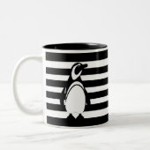 Penguin en Stripes Tweekleurige Koffiemok (Links)