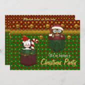 Penguin en Uil Rustiek Kerstfeest - Groupon Kaart (Voorkant / Achterkant)