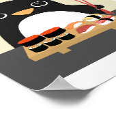 Penguin eten Sushi Poster Print (Hoek)