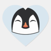 Penguin Face Hart Sticker (Voorkant)