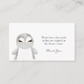 Penguin Face Mask Request Baby shower Informatiekaartje (Voorkant)