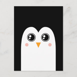 Penguin Face met Big Eyes Briefkaart