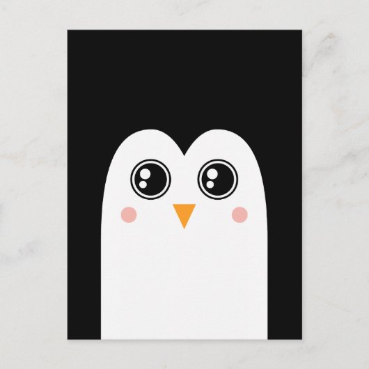 Penguin Face met Big Eyes Briefkaart (Voorkant)