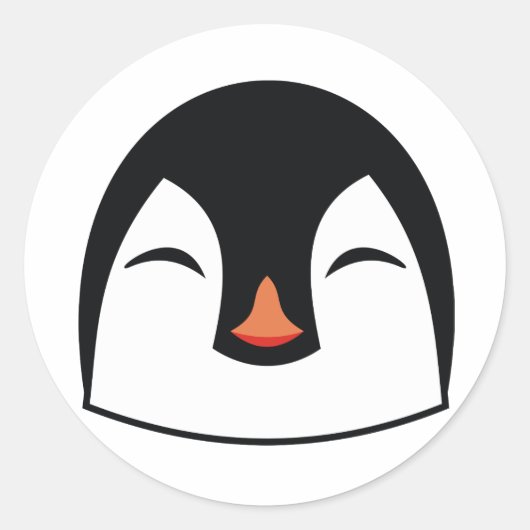 Penguin Face Ronde Sticker (Voorkant)