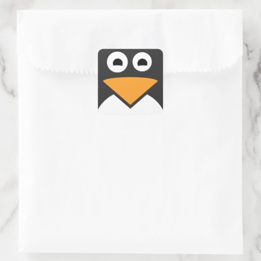 Penguin Face Vierkante Sticker (Tas)