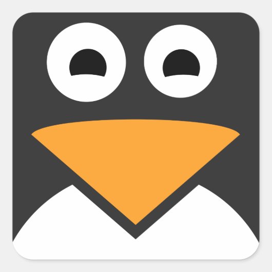 Penguin Face Vierkante Sticker (Voorkant)