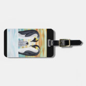 Penguin Familie met Baby Penguin Bagagelabel (Voorkant horizontaal)