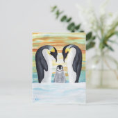 Penguin Familie met Baby Penguin Briefkaart (Staand voorkant)