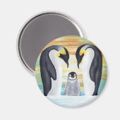 Penguin Familie met Baby Penguin Magneet (Voorkant / Achterkant)