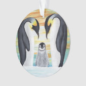 Penguin Familie met Baby Penguin Ornament (voorkant)