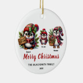Penguin familie van drie keramische Ornamenten (Rechts)
