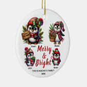 Penguin familie van vier keramische Ornamenten (Rechts)