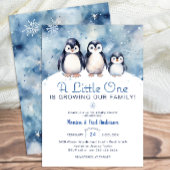 Penguin Familie Winter Baby shower Uitnodigen Kaart