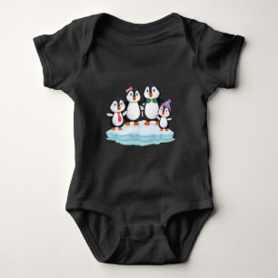 Penguin familieliefdescadeau kerstverjaardag romper