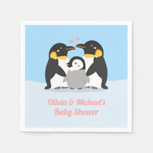 Penguin Family Baby shower Party Supplies Decor Servet