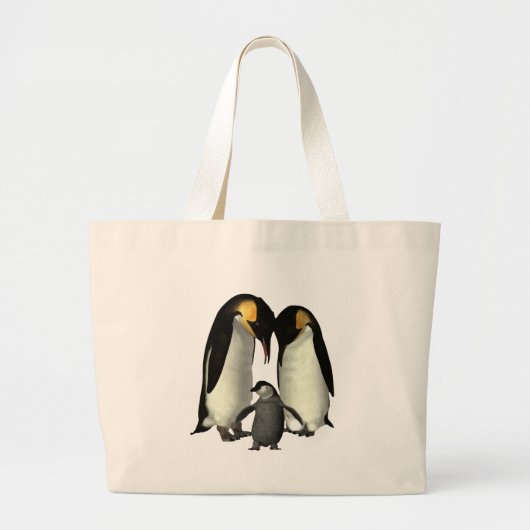 Penguin Family Bag Grote Tote Bag (Voorkant)