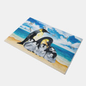 Penguin Family Doormat, Housewarming Gift Deurmat (Schuin)