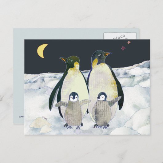Penguin Family Fun Briefkaart (Voorkant / Achterkant)