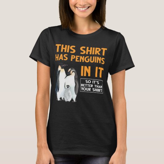 Penguin Family Funny Penguins T-shirt (Voorkant)