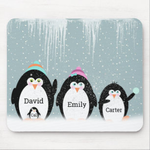 Penguin Family in Snow Muismat