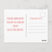 Penguin family joyfully decorating a Christmas tre Briefkaart (Achterkant)