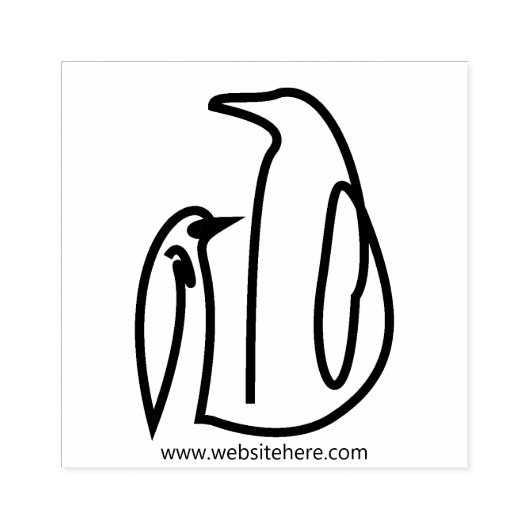 Penguin Family Line Art Bird Rubberstempel (Afrduk)